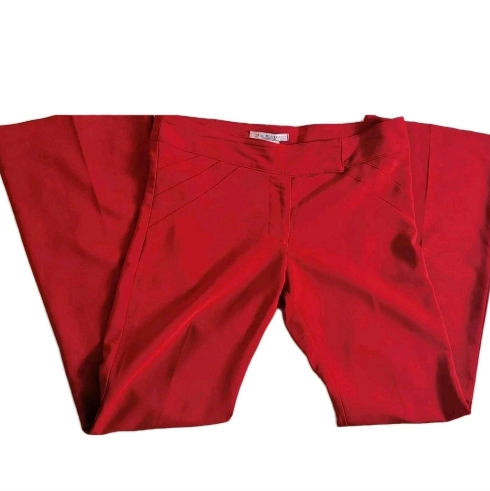 Vintage 70s Red Flared Disco Pants Women's Small 9 Retro La Bella USA, 33"x31.5"